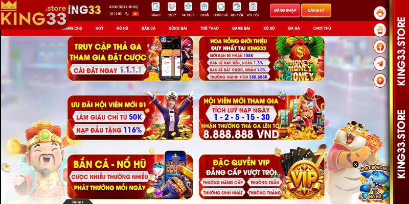 Đăng nhập nhà cái king33 nhận nhiều ưu đãi hấp dẫn