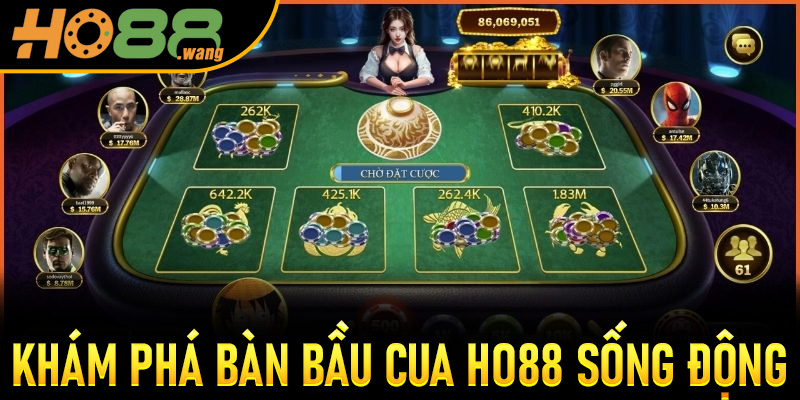Khám phá bàn Bầu Cua Ho88 sống động